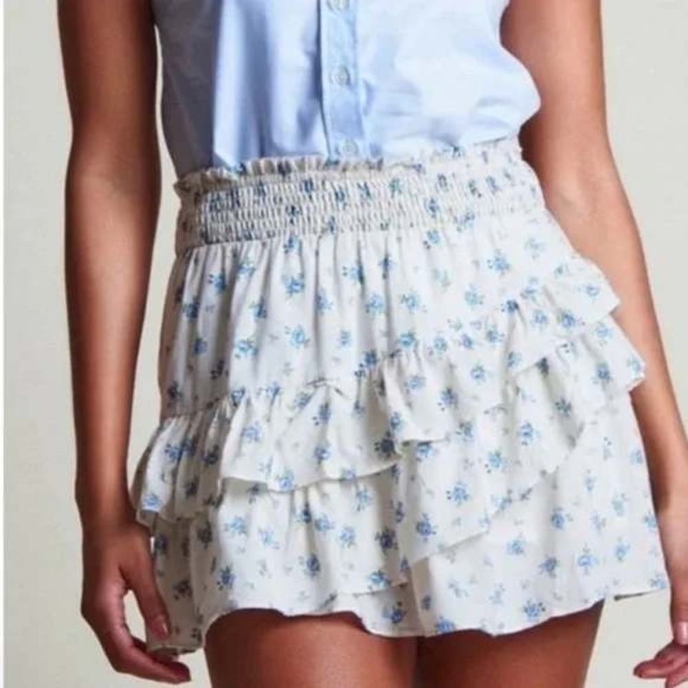 The Shirt by Rochelle‎ Behrens Blue Floral Mini Skirt Size Small